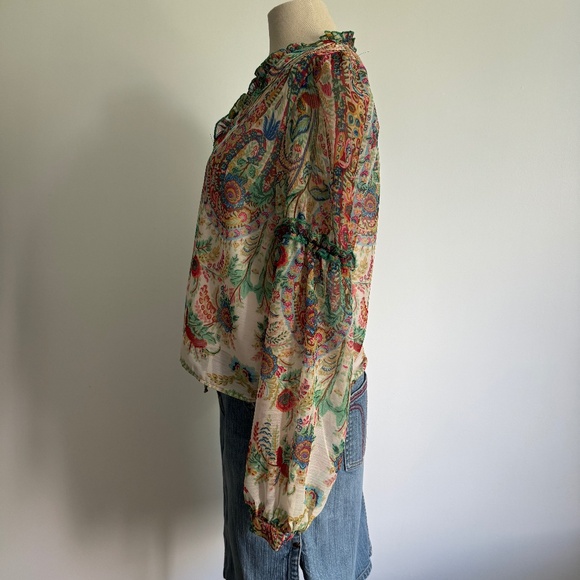 Colorful Floral Print Boho Long Sleeve Shirt - Picture 5 of 10